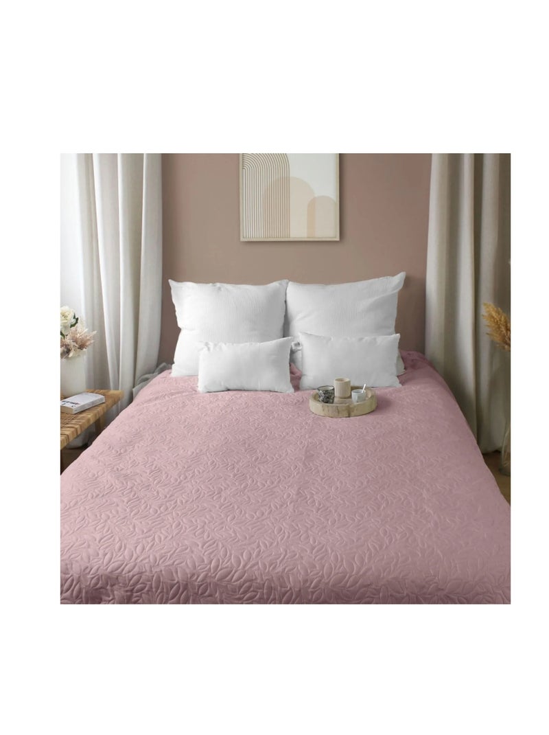Couvre-lit en microfibre Rosace Rose - Kiabi