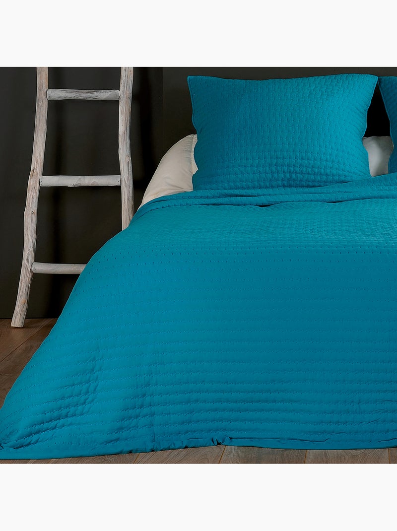 Couvre lit et taie matelassés Bleu - Kiabi