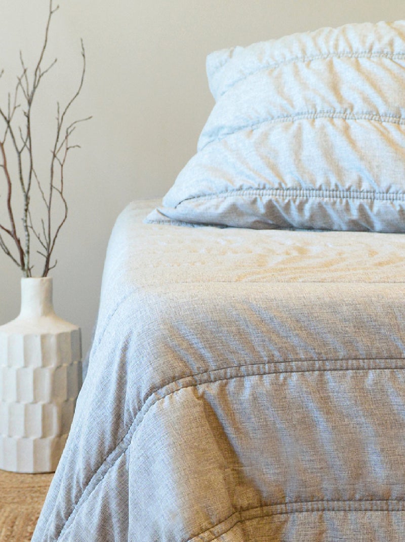 Couvre-Lit et Taies d'Oreiller  - Effet Lin Beige clair - Kiabi