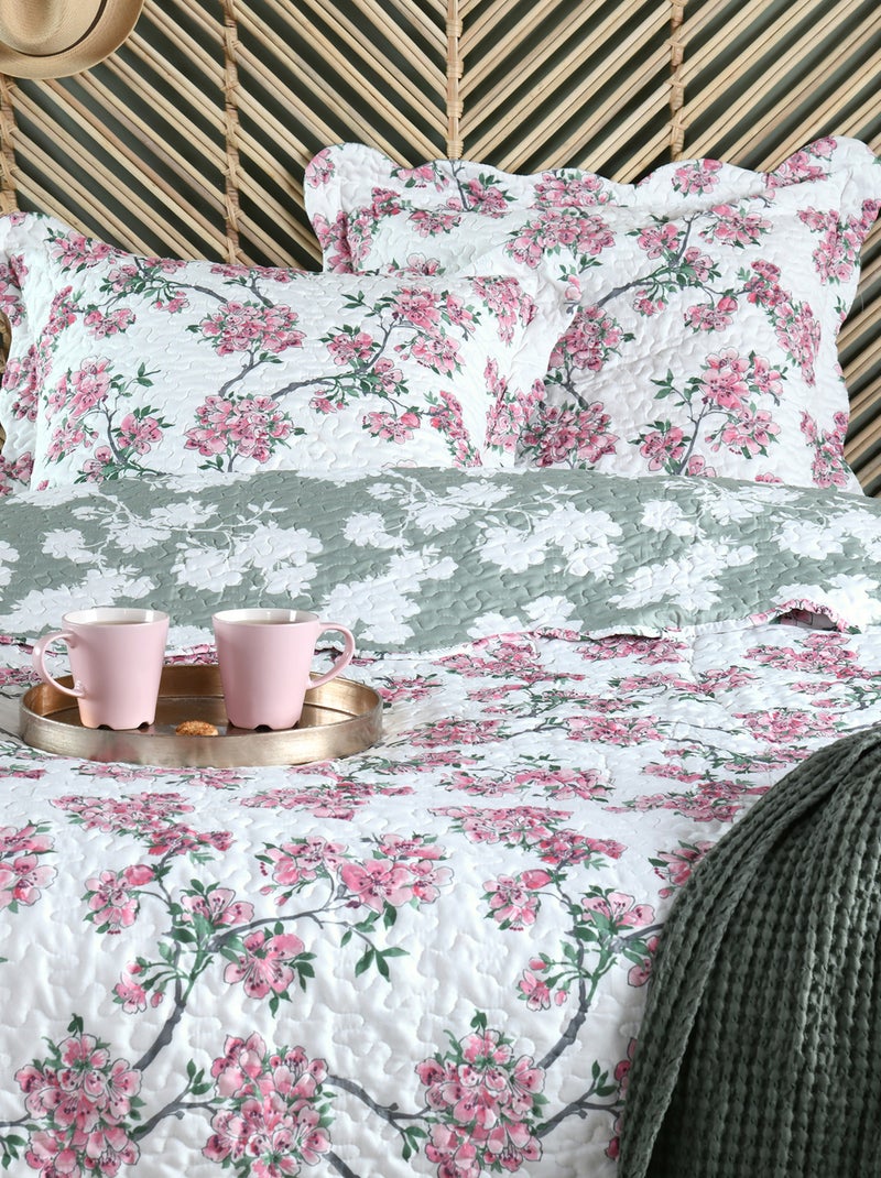 Couvre-lit et taies d'oreiller style printanier Blanc - Kiabi