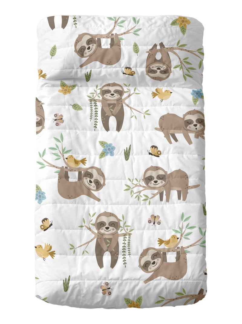 Couvre-lit Happy sloth Berceau "Happyfriday" Blanc - Kiabi