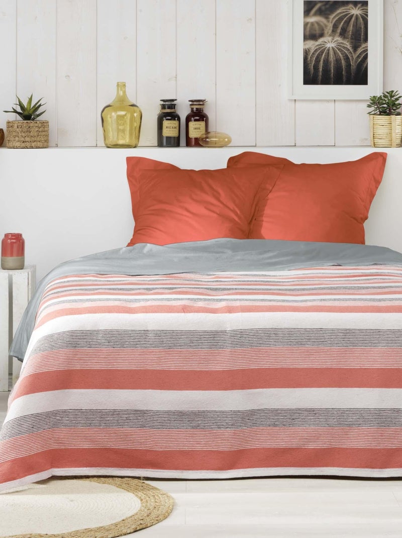 Couvre lit Jacquard Collection Fibie Vert - Kiabi