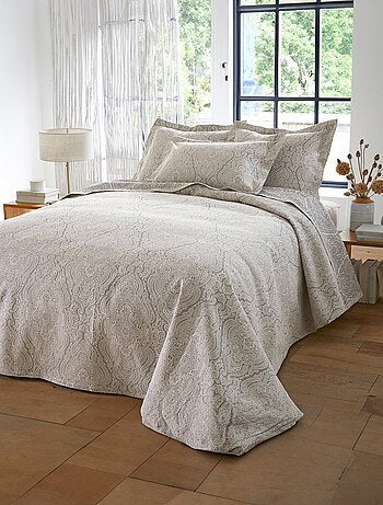 Couvre lit jacquard motif arabesques