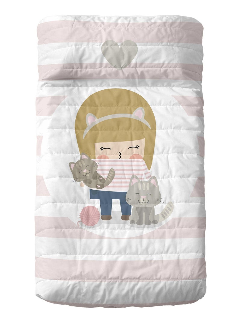 Couvre-lit Kitty Berceau "Happyfriday" Blanc - Kiabi