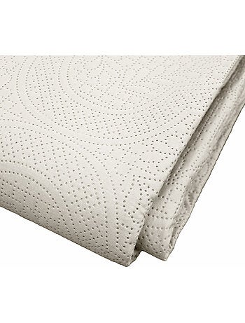 Couvre-lit matelassé + 2 housses de coussin en microfibre unie romane