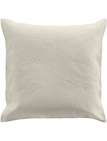 Couvre-lit matelassé + 2 housses de coussin en microfibre unie romane