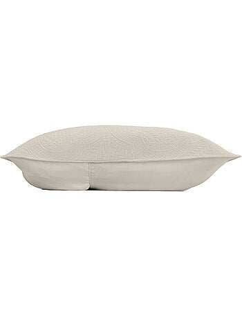 Couvre-lit matelassé + 2 housses de coussin en microfibre unie romane