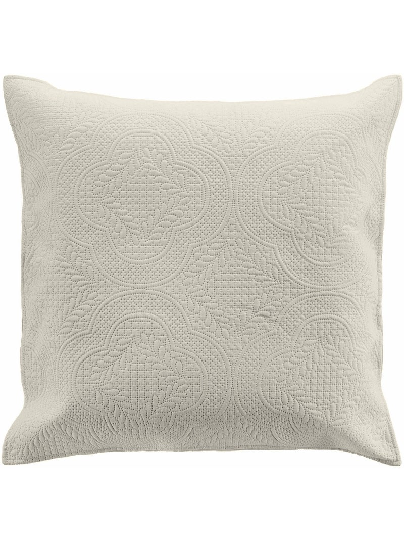 Couvre-lit matelassé + 2 housses de coussin en microfibre unie romane Beige naturel - Kiabi