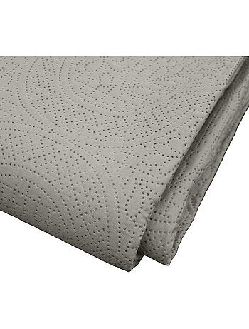 Couvre-lit matelassé + 2 housses de coussin en microfibre unie Romane