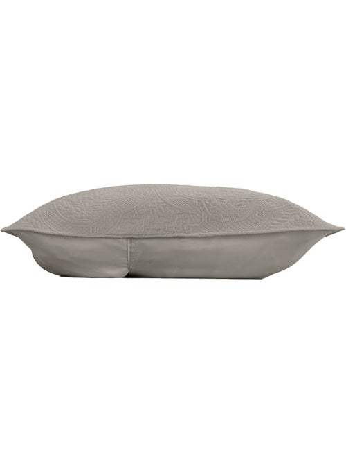 Couvre-lit matelassé + 2 housses de coussin en microfibre unie Romane - Kiabi Couvre-lit matelassé + 2 housses de coussin en microfibre unie Romane - Kiabi