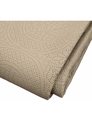 Couvre-lit matelassé + 2 housses de coussin en microfibre unie Romane