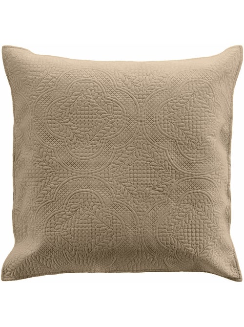 Couvre-lit matelassé + 2 housses de coussin en microfibre unie Romane - Kiabi Couvre-lit matelassé + 2 housses de coussin en microfibre unie Romane - Kiabi