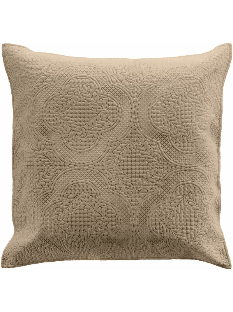 Couvre-lit matelassé + 2 housses de coussin en microfibre unie Romane Lin - Kiabi