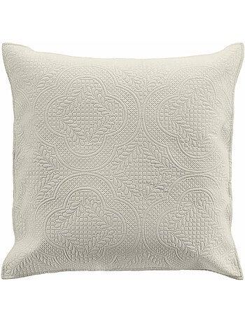 Couvre-lit matelassé + 2 housses de coussin en microfibre unie Romane
