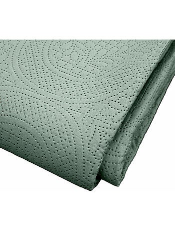 Couvre-lit matelassé + 2 housses de coussin en microfibre unie Romane