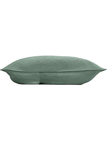 Couvre-lit matelassé + 2 housses de coussin en microfibre unie Romane
