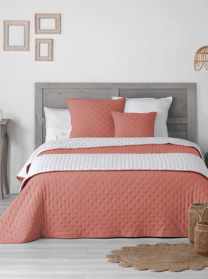 Couvre lit matelassé Collection Bicolore Mellewe Marron - Kiabi