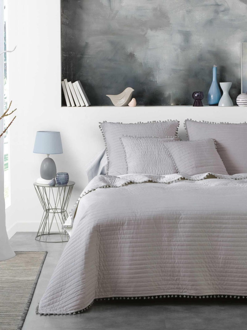 Couvre lit matelassé Collection Dorine Gris - Kiabi