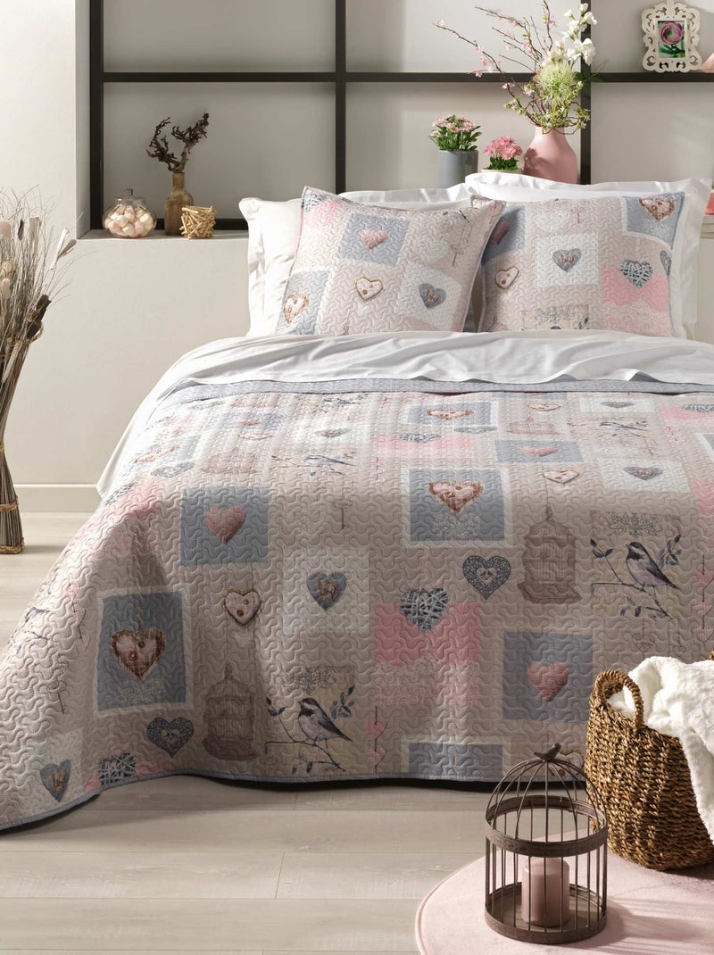 Couvre lit Matelassé Collection Izelin Gris - Kiabi