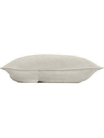 Couvre-lit matelassé + 2 housses de coussin en microfibre unie Romane