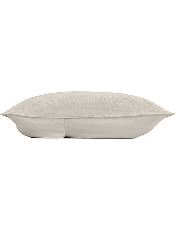 Couvre-lit matelassé + 2 housses de coussin en microfibre unie Romane