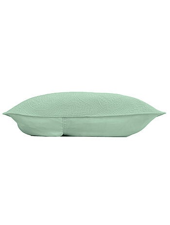 Couvre-lit matelassé + 2 housses de coussin en microfibre unie Romane