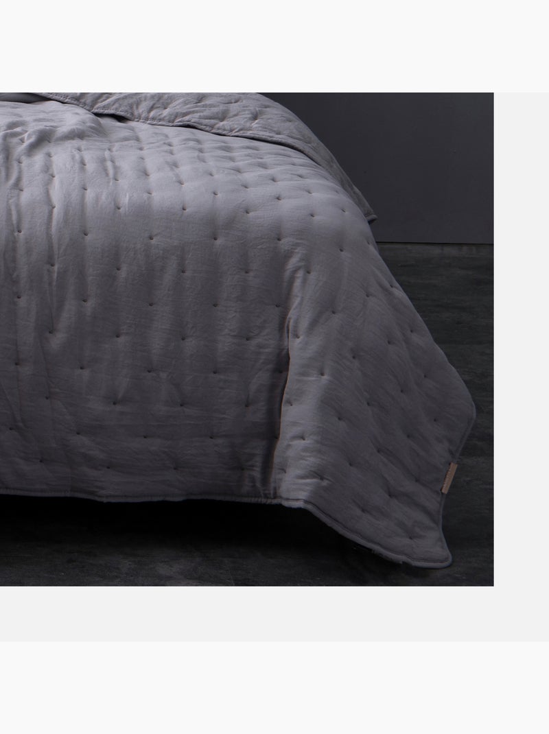 Couvre lit matelassé et moelleux Gris - Kiabi