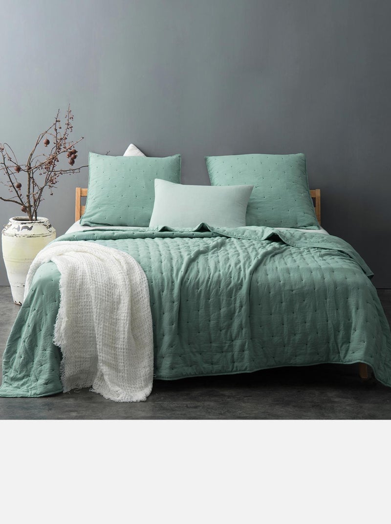 Couvre lit matelassé et moelleux Vert - Kiabi