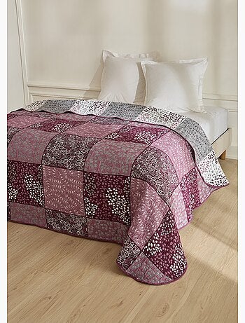 Couvre-lit matelassé imprimé floral patchwork - Afibel
