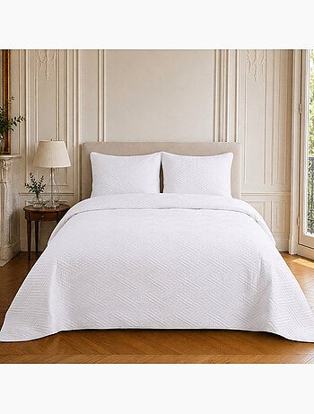 Couvre-lit matelassé réversible 100% polyester bicolore, nazim