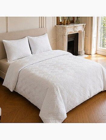 Couvre-lit matelassé réversible 100% polyester bicolore, nazim