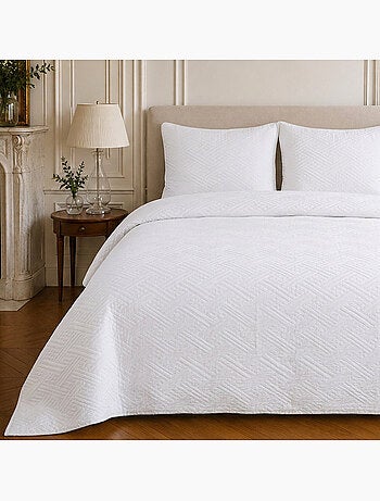 Couvre-lit matelassé réversible 100% polyester bicolore, nazim