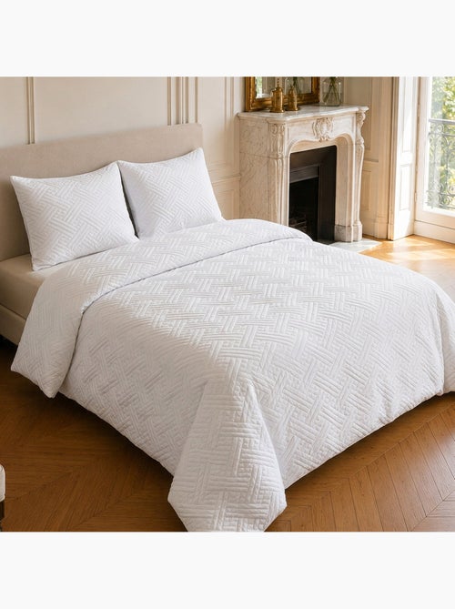 Couvre-lit matelassé réversible 100% polyester bicolore, nazim - Kiabi Couvre-lit matelassé réversible 100% polyester bicolore, nazim - Kiabi