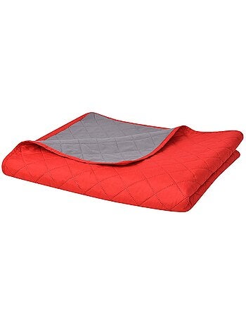 Couvre-lit matelassé réversible losanges bicolore - vidaxl