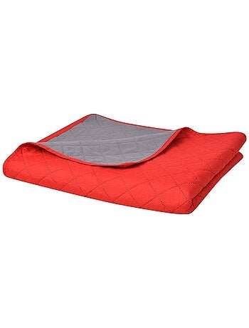 Couvre-lit matelassé réversible losanges bicolore - vidaxl