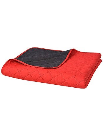 Couvre-lit matelassé réversible losanges bicolore - vidaxl