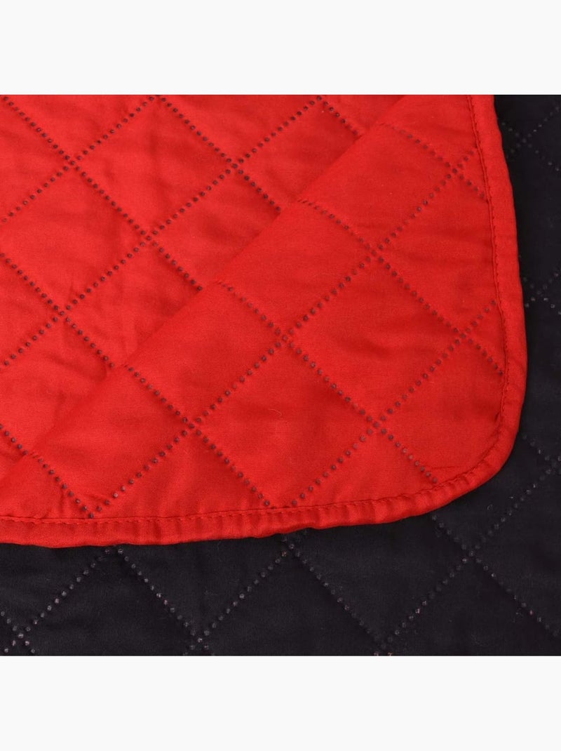 Couvre-lit matelassé réversible losanges bicolore - vidaxl Noir Rouge - Kiabi