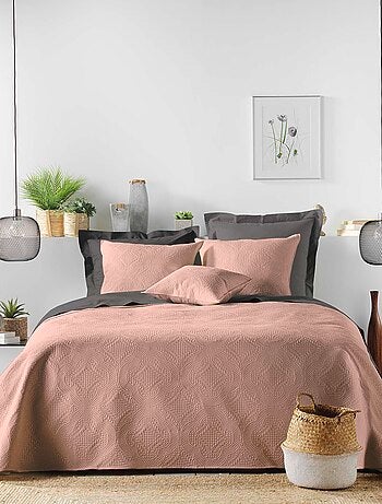 Couvre lit matelasse Romano rose