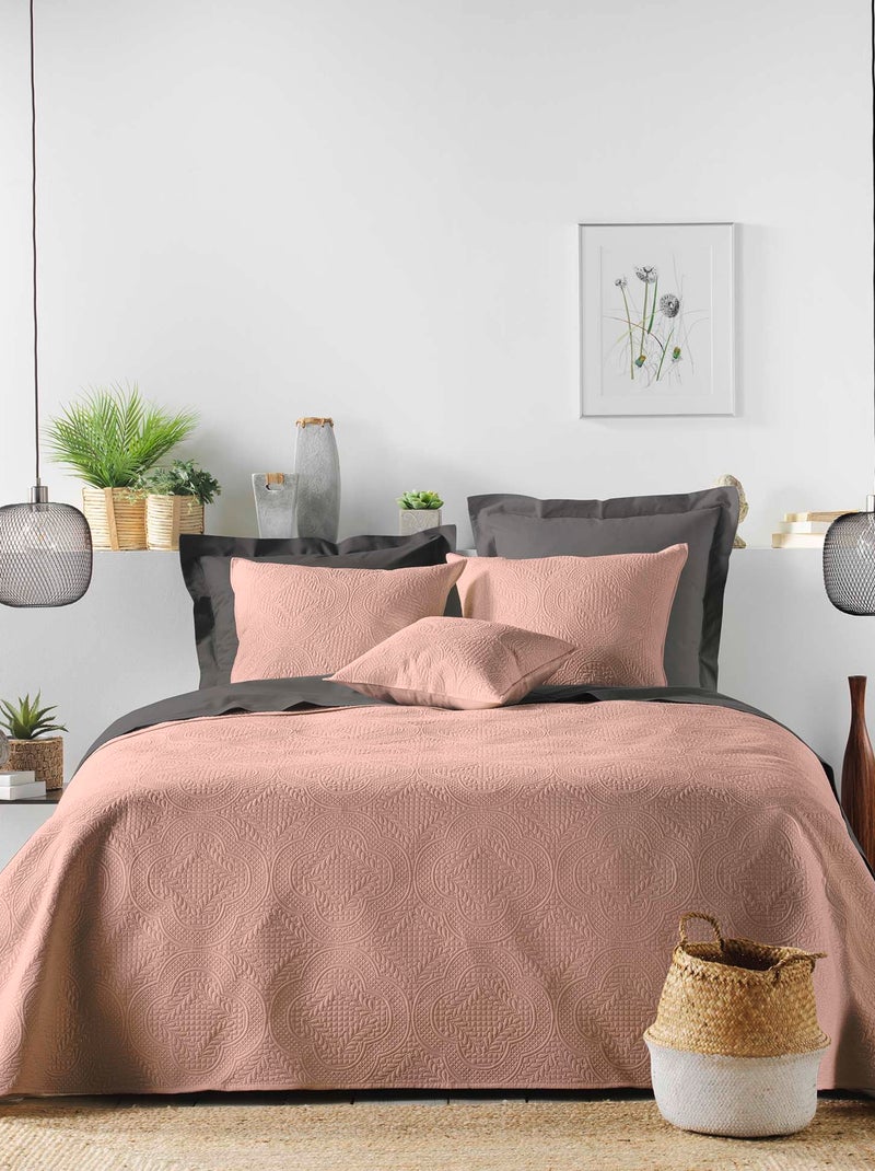 Couvre lit matelasse Romano terracotta Orange - Kiabi