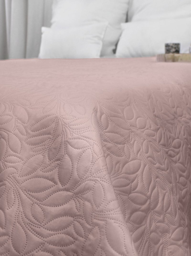 Couvre-lit microfibre à motif floral Rose clair - Kiabi