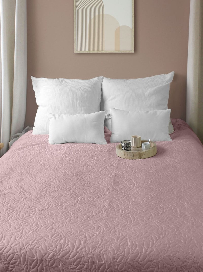 Couvre-lit microfibre à motif floral Rose clair - Kiabi