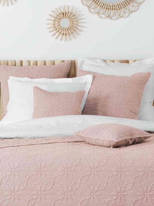 Couvre-lit microfibre lavée matelassé FLORETTE - Kiabi
