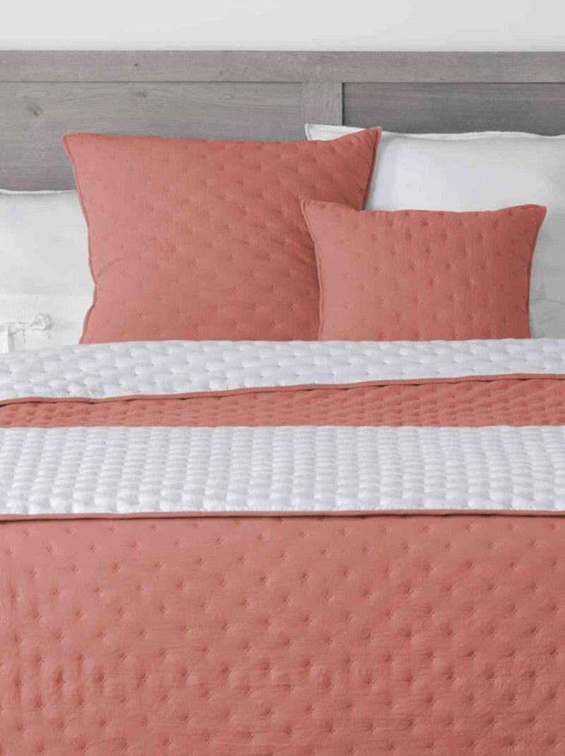 Couvre-lit microfibre matelassé MELLOW CHIC Orange - Kiabi