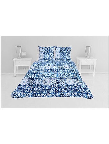 Couvre lit microfibre + taies 240 x 260 cm Persan gris