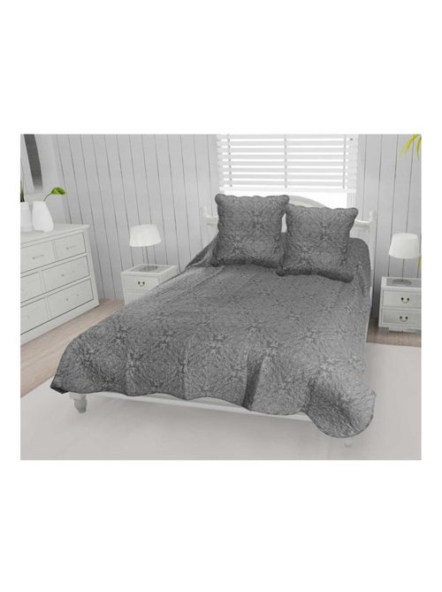 Couvre lit microfibre + taies 240 x 260 cm arabesque - Kiabi
