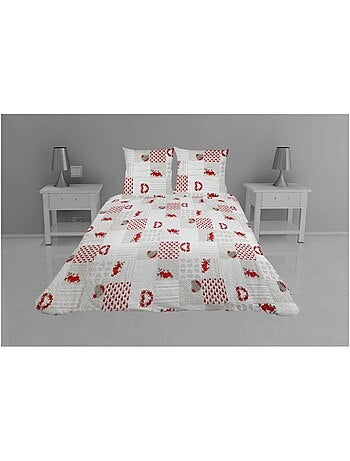 Couvre lit microfibre + taies 240 x 260 cm Coeur alie