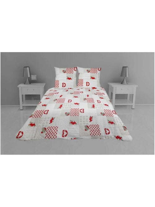 Couvre lit microfibre + taies 240 x 260 cm Coeur alie - Kiabi