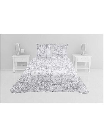 Couvre lit microfibre + taies 240 x 260 cm Persan gris