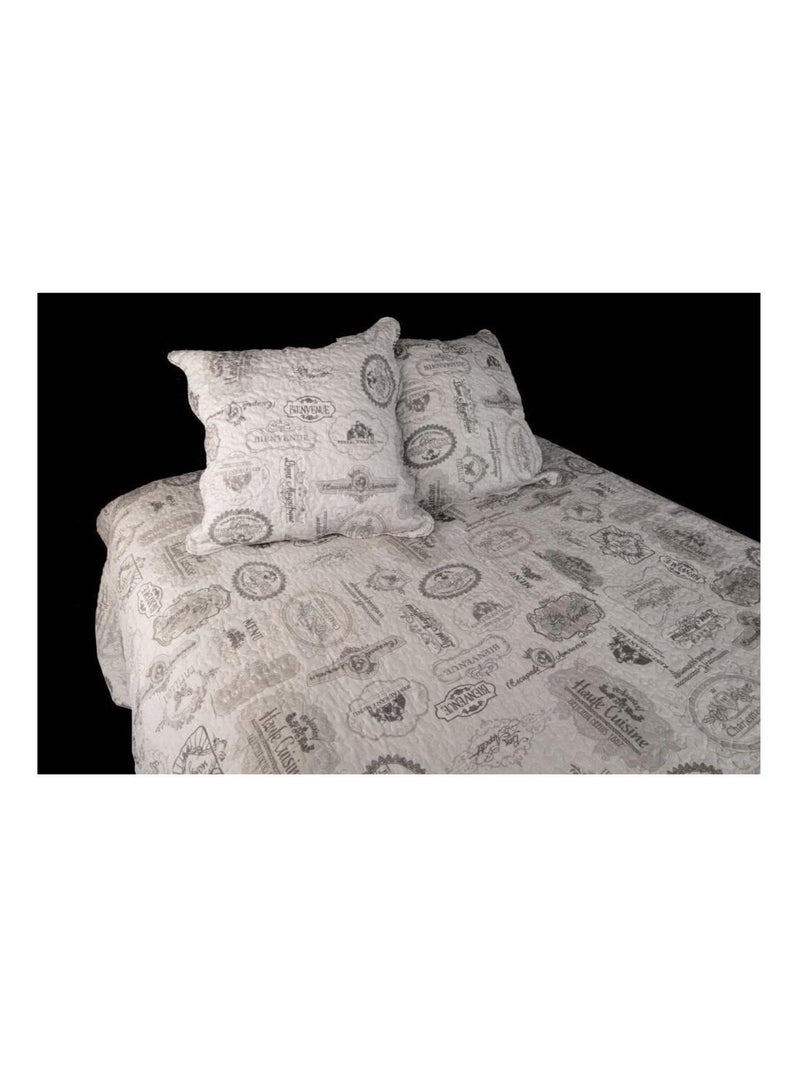Couvre lit microfibre + taies bienvenue Blanc - Kiabi