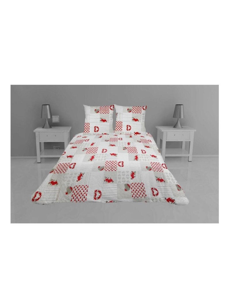 Couvre lit microfibre + taies Coeur alie Blanc - Kiabi